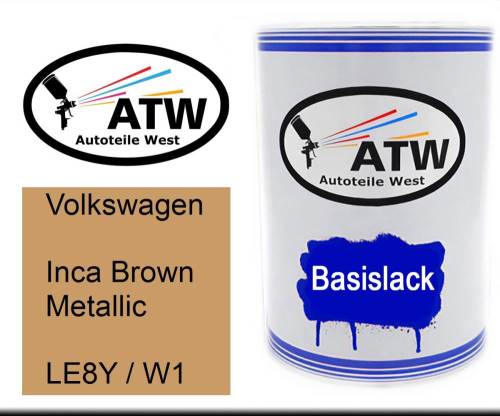 Volkswagen, Inca Brown Metallic, LE8Y / W1: 500ml Lackdose, von ATW Autoteile West.